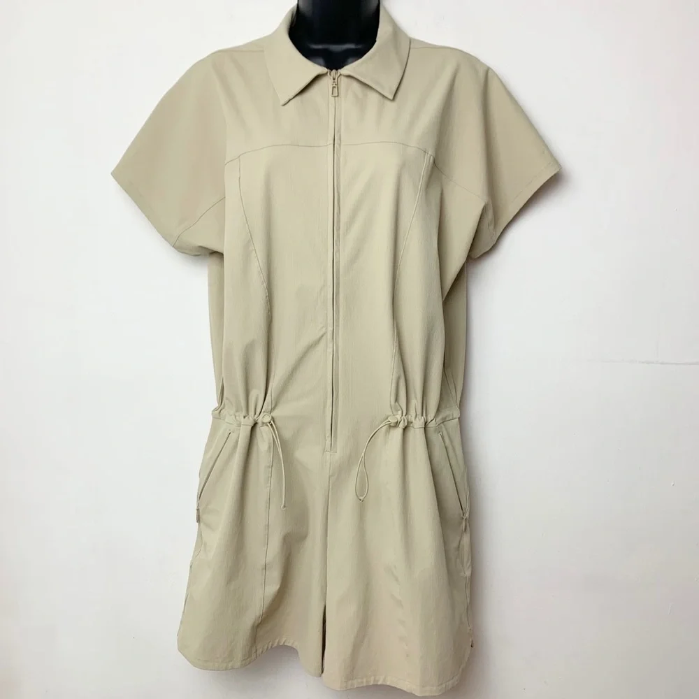 lululemon athletica Beige Short-Sleeve Utility Romper - Picture 2 of 10